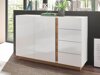 Kommode Veropho 107 (Glansfuld hvid + Grandson eg)