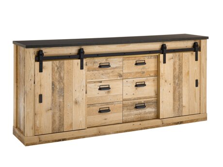 Ladekast Cirtale 118 (Antraciet + Verouderd hout)