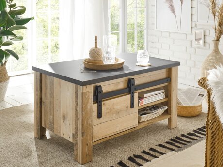 Salontafel Cirtale 111 (Antraciet + Verouderd hout)