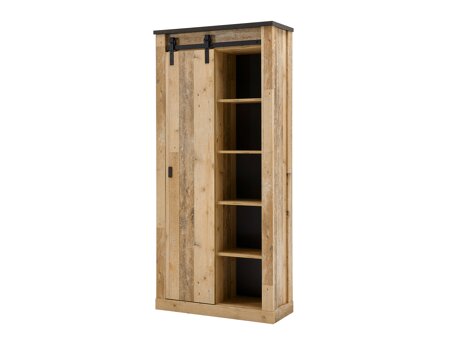Boekenkast Cirtale 122 (Verouderd hout + Antraciet)