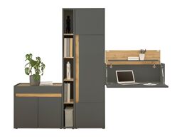 Set de mobilier Elbsori 156 (Antracit + Stejar Wotan)