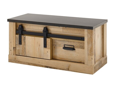 Schoenenkast Cirtale 124 (Antraciet + Verouderd hout)