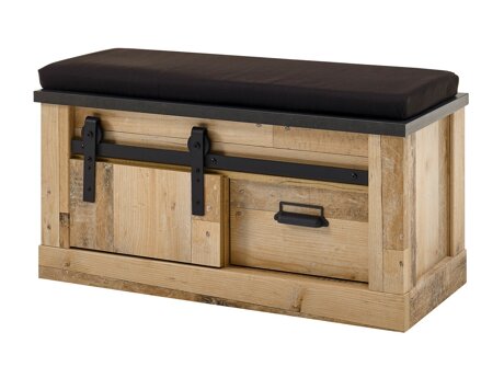 Schoenenkast Cirtale 125 (Antraciet + Verouderd hout)