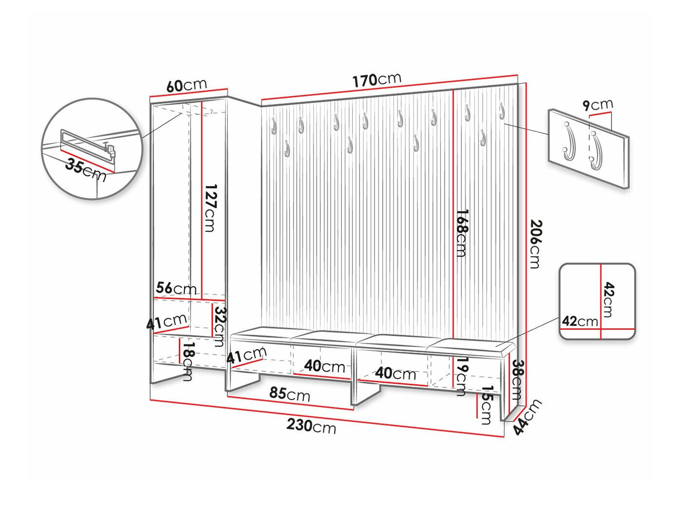 Entrésæt Donio VI (Artisan eg + Soft 011)