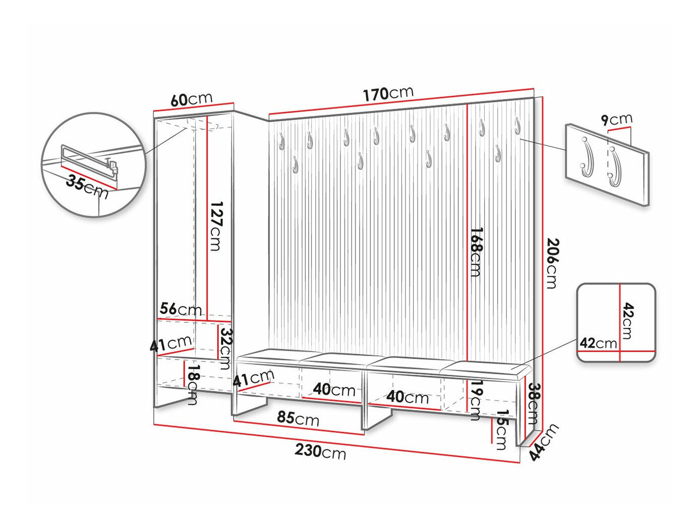 Entrésæt Hartford 484 (Artisan eg + Soft 017)