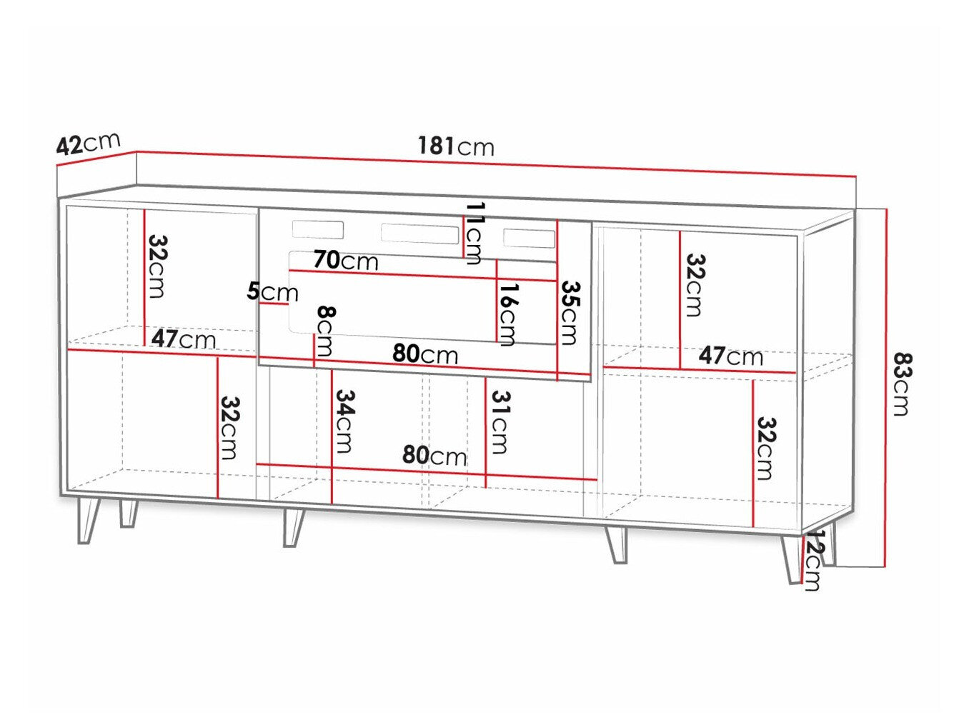 Skænk Dicto I (Sort + Gylden)