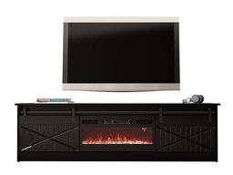 TV-meubel Charlotte 165 (Zwart + Glanzend zwart)