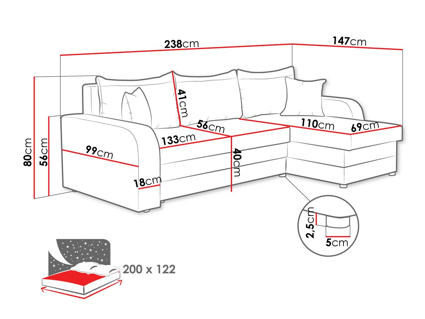 Hjørnesofa Comfivo Melissa I (Poso 01)