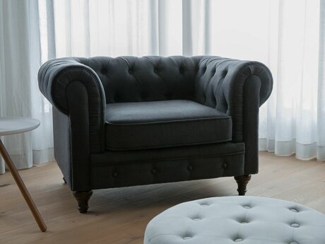 Chesterfield krēsls Cirdoro 102 (Grafīts)