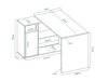 Kampinis darbo stalas Bristol 123 (Betonas + Balta)