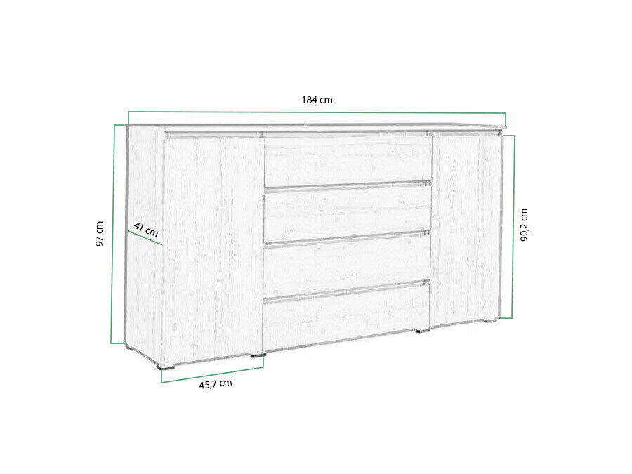Kommode Cirdora 105 (Hvid)