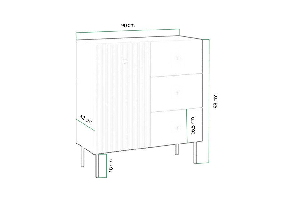 Kommode Etliva 100 (Antracit)