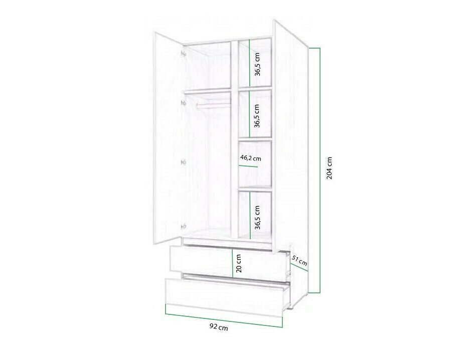 Garderobeskab Cirdora 101 (Riviera egetræ)