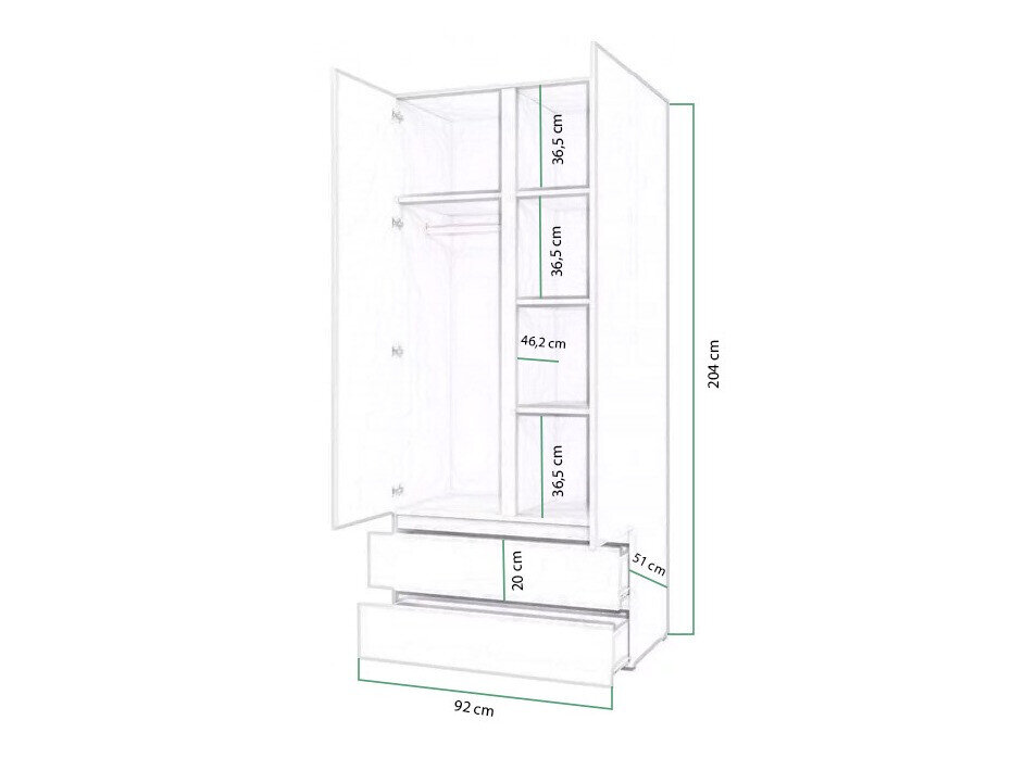 Garderobeskab Cirdora 101 (Sonoma eg)