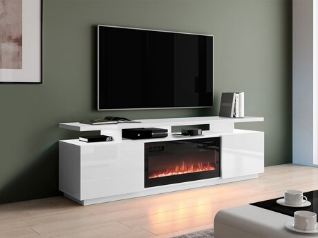TV-bord Figura I (Hvid + Glansfuld hvid)