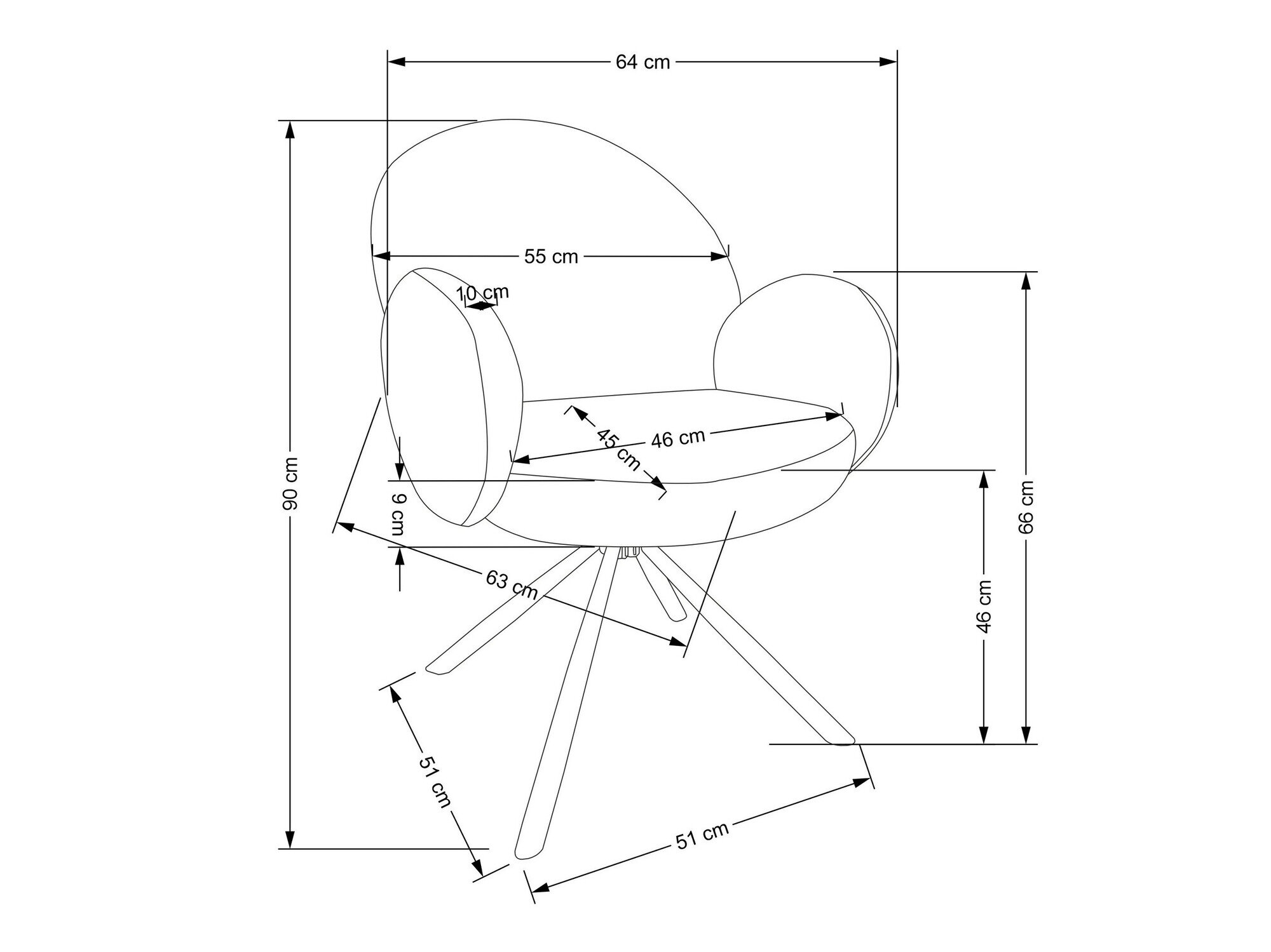 Stol Houston 1527 (Cappuccino + Sort)