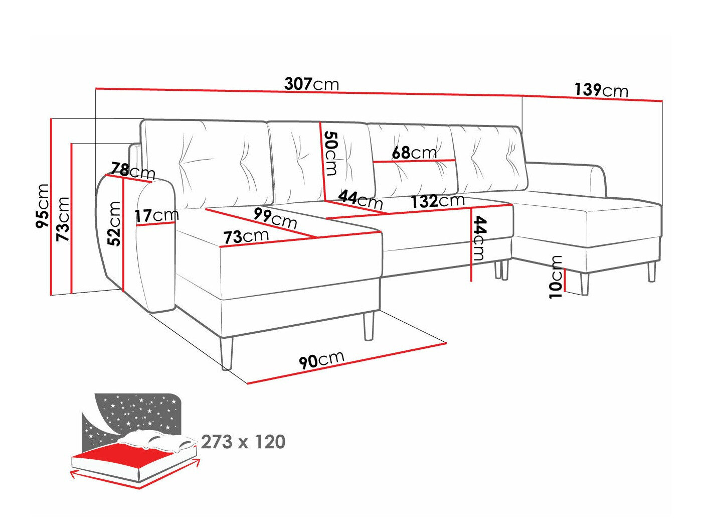 Hjørnesofa Memphis 110 (Itaka 10)