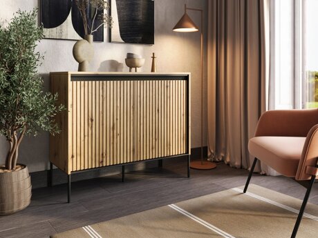 Dressoir Fernolu 101 (Artisan eiken + Zwart)