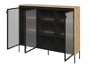 Dressoir Fernolu 108 (Artisan eiken + Zwart)