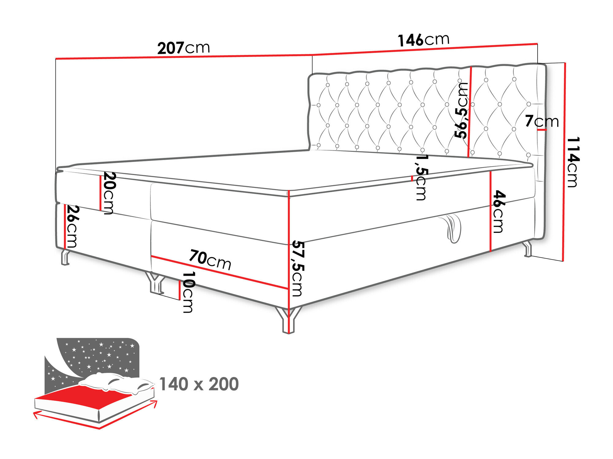 Boxspring Memphis 141 (Manila 09)