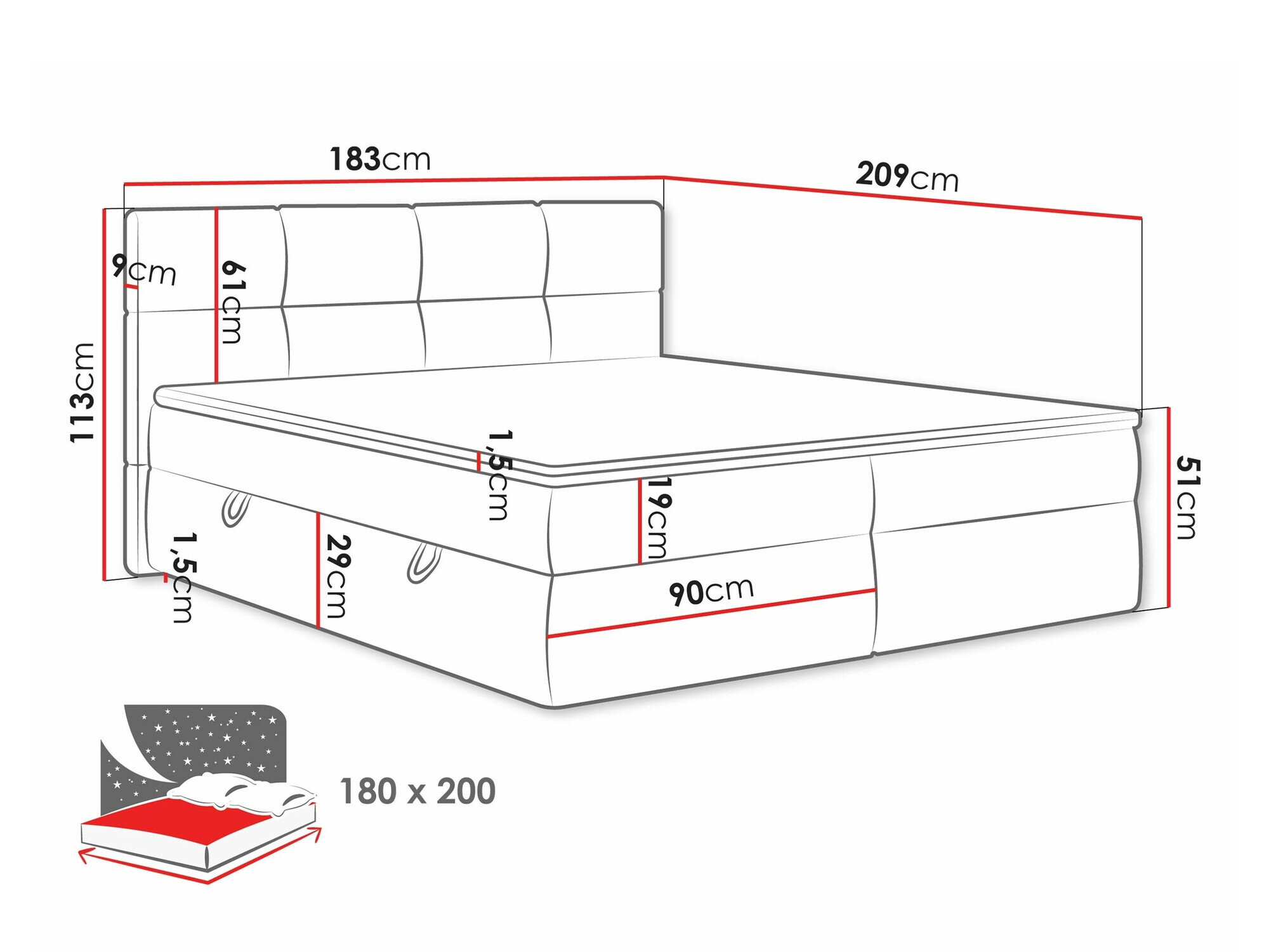 Boxspring ComfiDream Nivina (Curio 02)