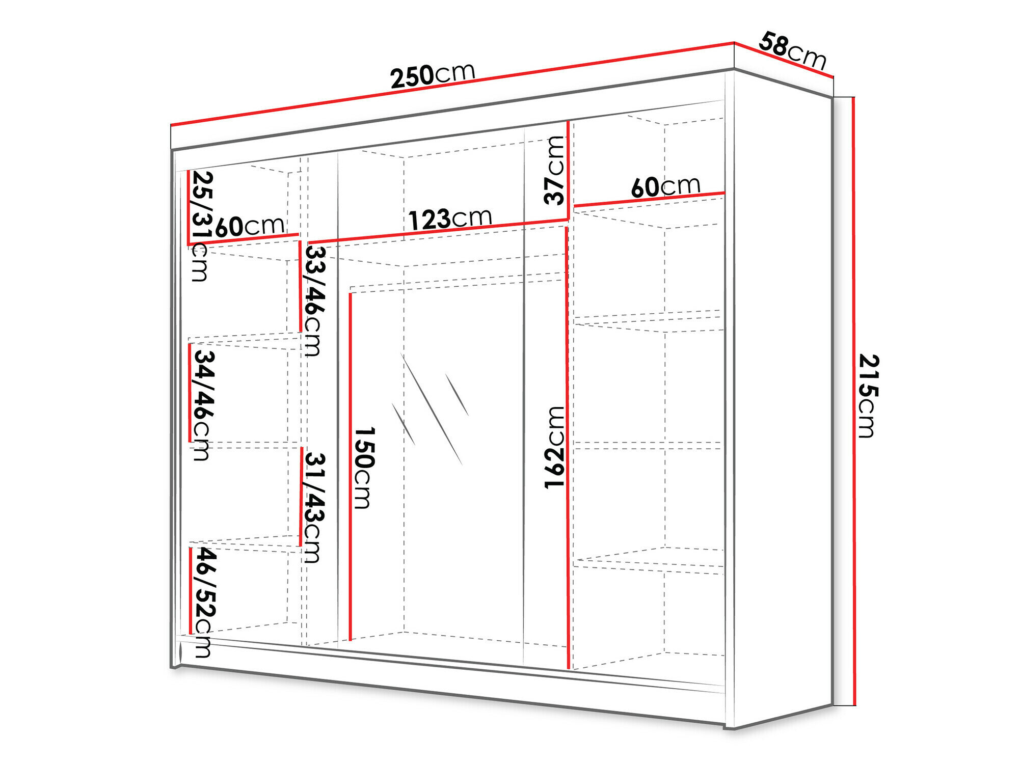 Garderobeskab Closico Veltron II (Sort)