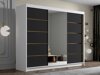 Kledingkast Closico Veltron II (Wit + Zwart)