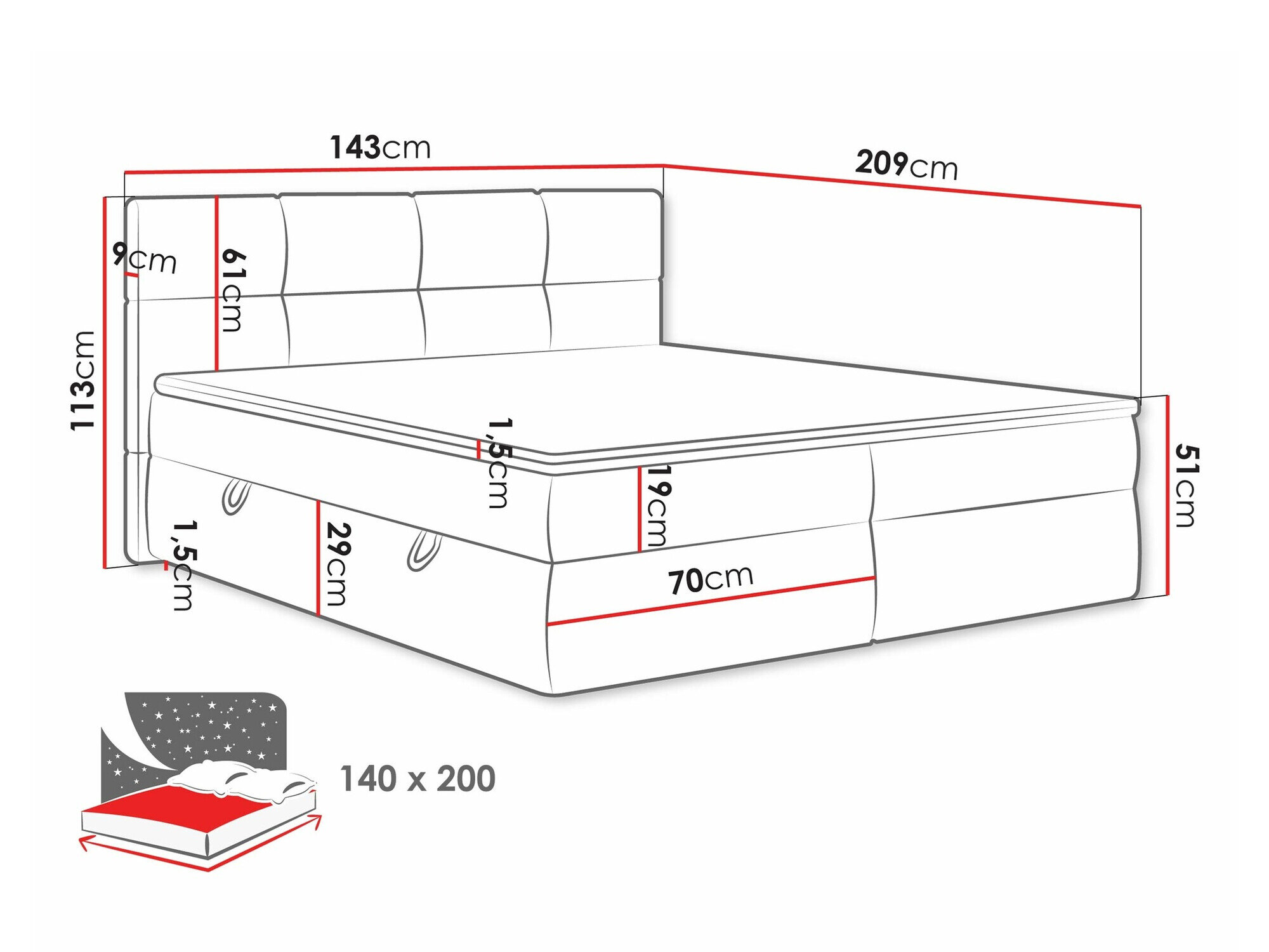 Kontinentalseng ComfiDream Nivina (Curio 80)
