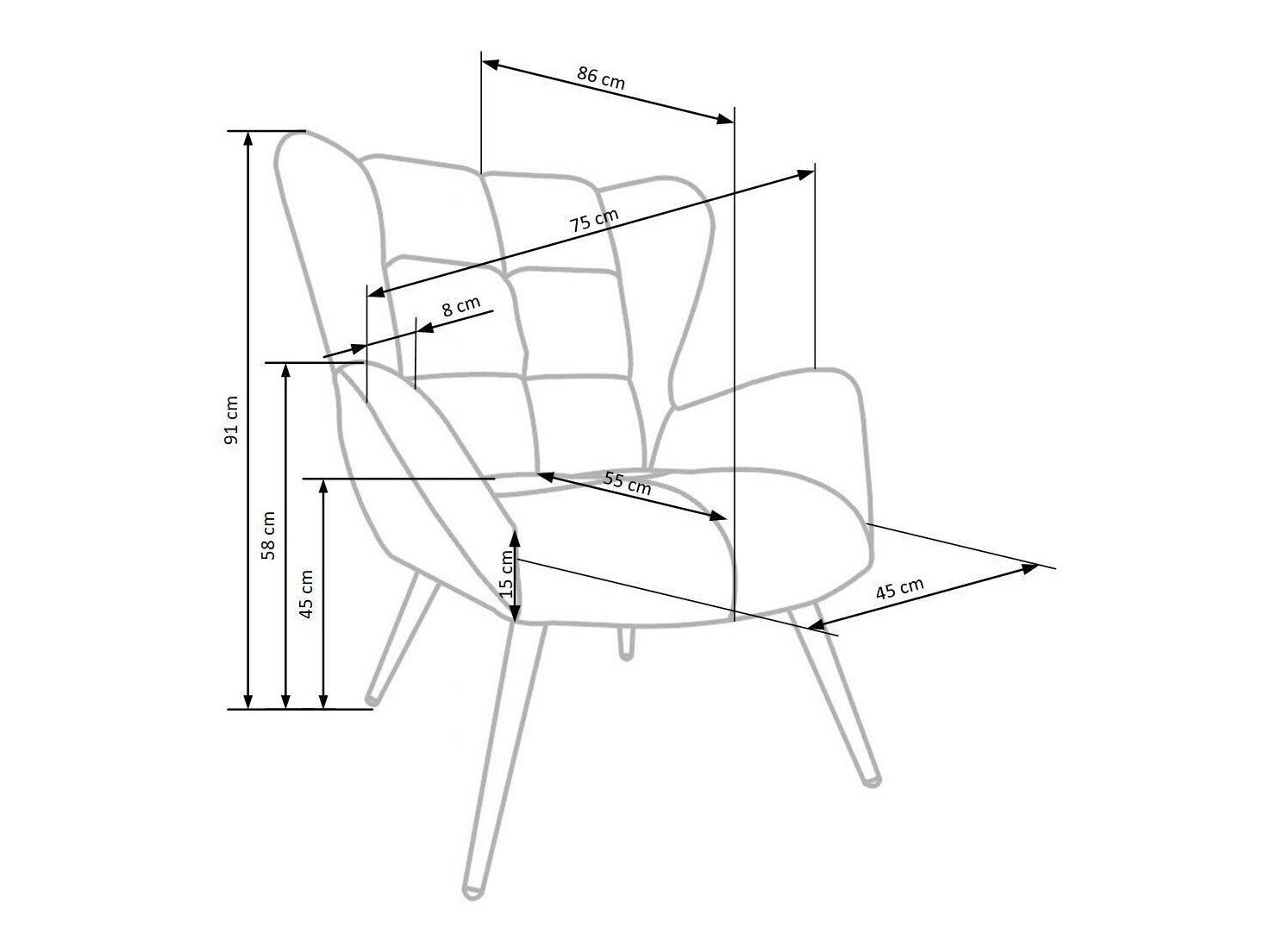 Lænestol Houston 1079 (Blå)