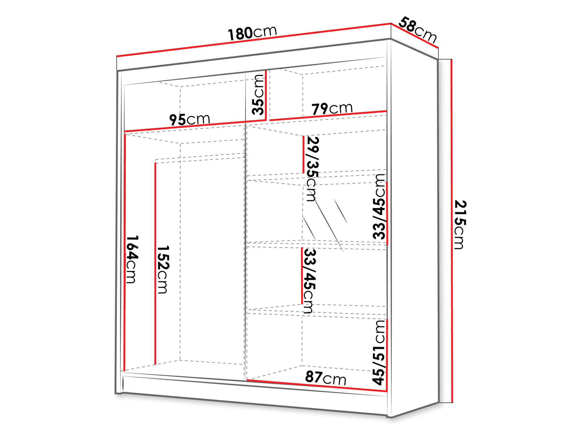 Garderobeskab Closico 186 (Sort)