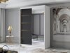Kledingkast Closico Fornix III (Wit + Zwart)