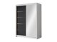 Kledingkast Closico Fornix III (Wit + Zwart)