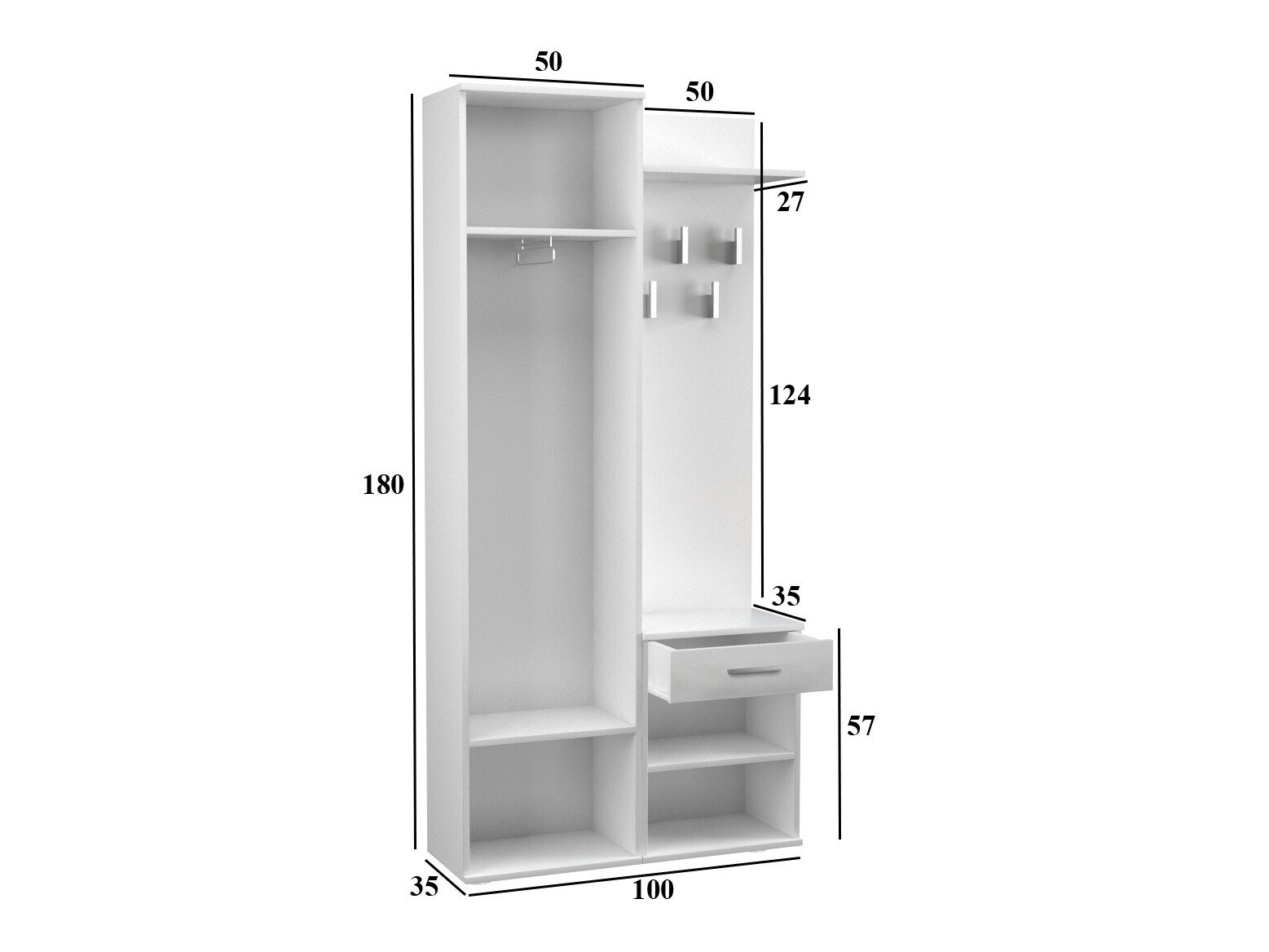 Gangmeubelset Mandeville 126 (Sonoma eik)