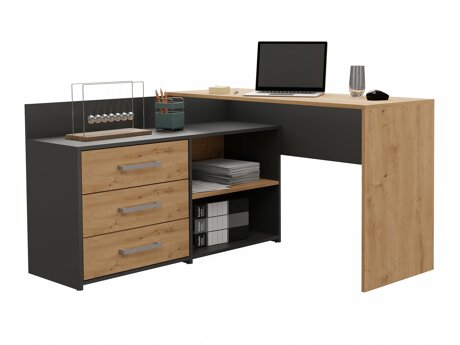Hjørneskrivebord Mandeville 131 (Antracit + Artisan eg)
