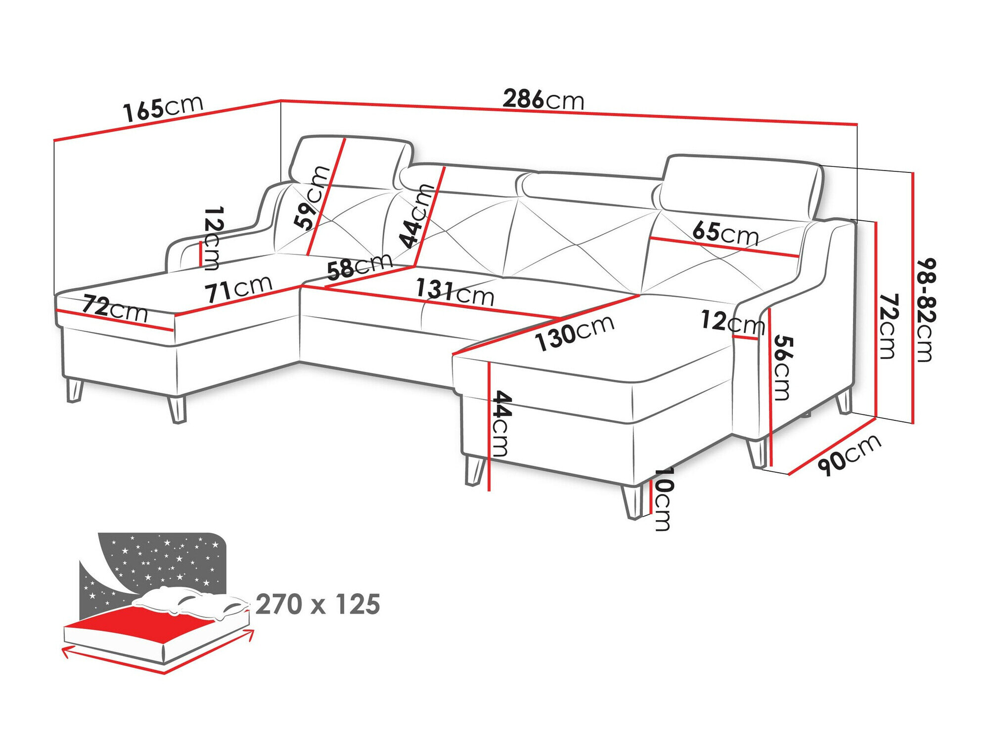 Hjørnesofa Temple 129 (Kronos 22)