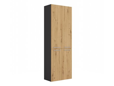 Staand badkamermeubel Nolmaru 102 (Antraciet + Artisan eiken)