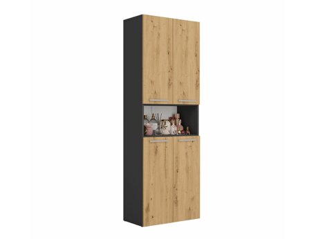 Staand badkamermeubel Nolmaru 103 (Antraciet + Artisan eiken)