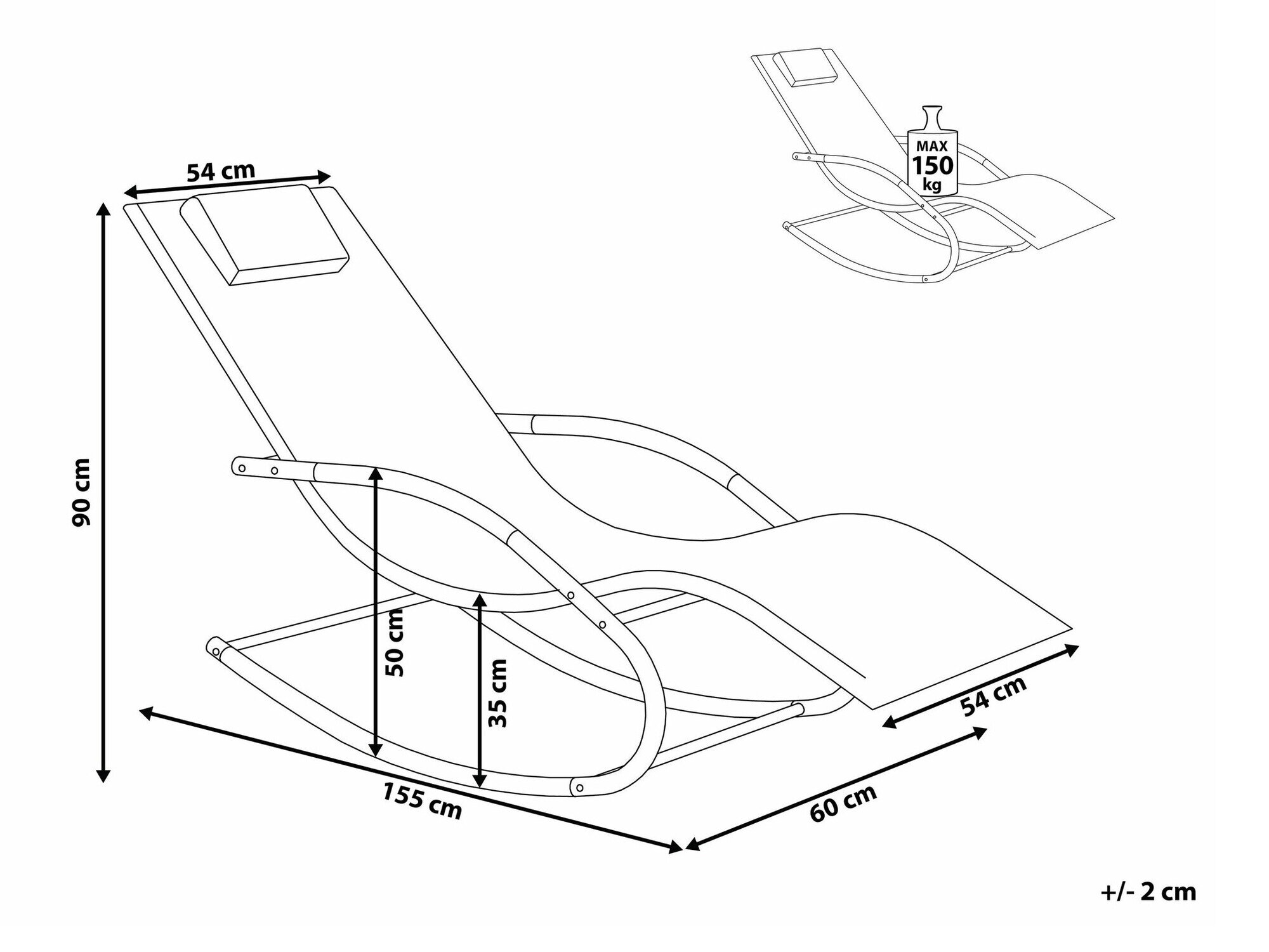 Vrtna ležaljka Berwyn 1973 (Siva)
