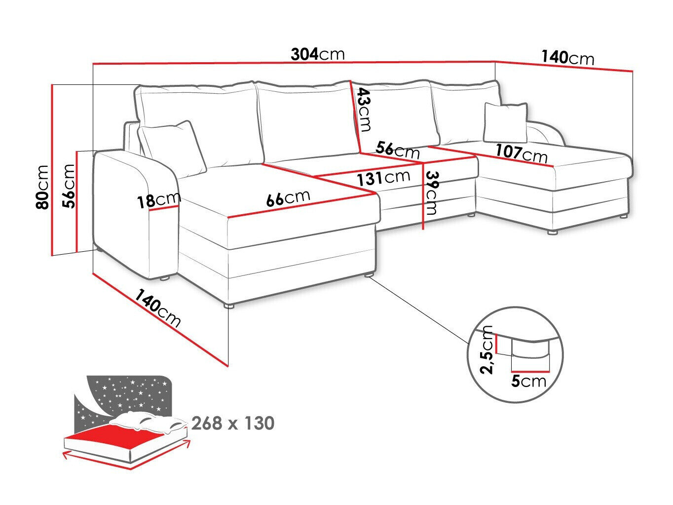 Hjørnesofa Comfivo Melissa III (Soul 20 + Soul 13)