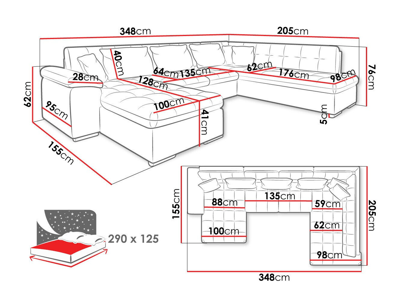 Hjørnesofa Comfivo Gemma II (Højre)