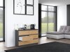 Ladekast Elbvelu 103 (Antraciet + Artisan eiken)