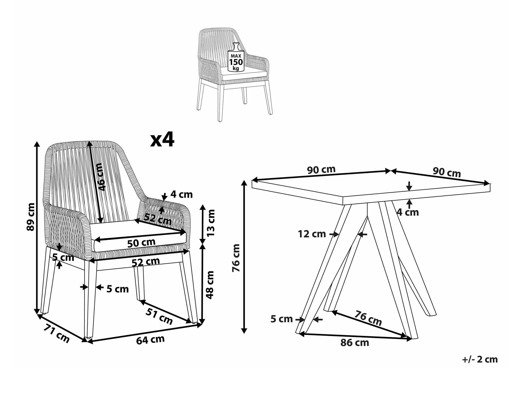 Градински комплект Nolsoro 105 (Черен)