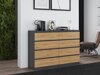 Ladekast Elbvelu 100 (Antraciet + Artisan eiken)