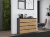 Ladekast Elbvelu 101 (Antraciet + Artisan eiken)
