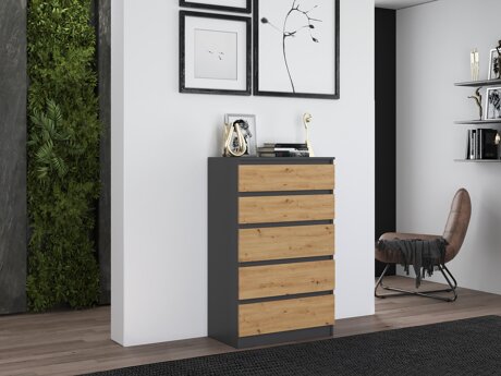 Ladekast Elbvelu 104 (Antraciet + Artisan eiken)