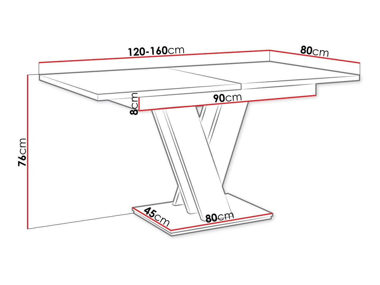 Tafel Musus (Wit + Beton)