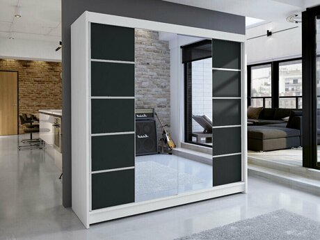 Kledingkast Closico Cavaris V (Wit + Zwart)