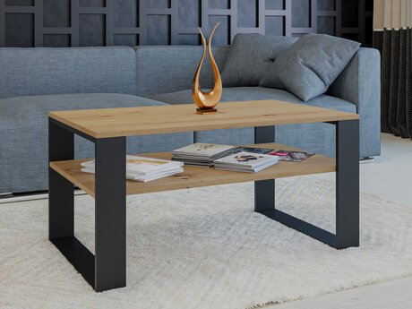 Salontafel Mandeville 208 (Artisan eiken + Zwart)