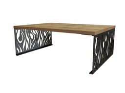 Table basse Germantown 108 (Chêne + Noir mat)