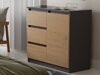 Ladekast Elbvelu 110 (Antraciet + Artisan eiken)